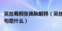 吳絲蜀桐張高秋解釋(吳絲蜀桐張高秋的下一句是什么)