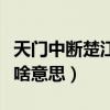 天門中斷楚江開全詩意思（天門中斷楚江開是啥意思）