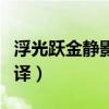 浮光躍金靜影沉璧意思（浮光躍金靜影沉璧翻譯）