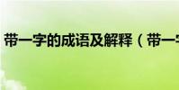 帶一字的成語及解釋(帶一字的成語有哪些)
