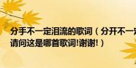 分手不一定淚流的歌詞(分開不一定分手,哭泣不一定淚流.請問這是哪首歌詞!謝謝!)