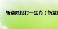 斬草除根打一生肖(斬草除根打一生肖)