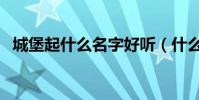 城堡起什么名字好聽(什么城堡名字好聽)