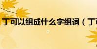 丁可以組成什么字組詞(丁可以組成什么詞)