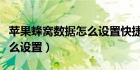 蘋果蜂窩數據怎么設置快捷(蘋果蜂窩數據怎么設置)