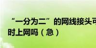 “一分為二”的網線接頭可以實現2臺電腦同時上網嗎(急)