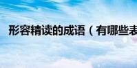 形容精讀的成語(有哪些表示精讀的成語)