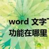 word 文字下劃線（WORD里文字下劃線的功能在哪里）
