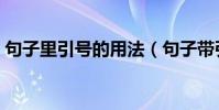 句子里引號的用法(句子帶引號是什么意思)