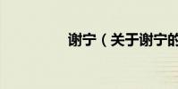 謝寧(關于謝寧的介紹)