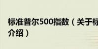 標準普爾500指數(關于標準普爾500指數的介紹)
