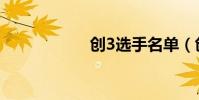 創3選手名單(創3)