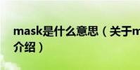 mask是什么意思(關于mask是什么意思的介紹)