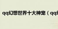 qq幻想世界十大神寵(qq幻想世界師緣度)