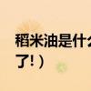 稻米油是什么（請問大家什么是粟米油?謝謝了!）