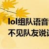 lol組隊語音聽不見隊友說話（lol內置語音聽不見隊友說話）