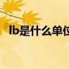 lb是什么單位（關于lb是什么單位的介紹）