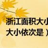 浙江面積大小在全國排第幾（浙江省各市面積大小依次是）