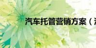 汽車托管營銷方案(汽車托管)