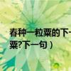 春種一粒粟的下一句詩句是什么?（古詩大全詩句:春種一粒粟?下一句）