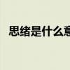 思緒是什么意思和拼音（思緒是什么意思）