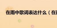 在雨中歌詞表達什么(在雨中歌詞全文)