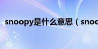 snoopy是什么意思(snoopy是什么意思)