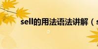 sell的用法語法講解(sell的用法)