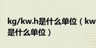 kg/kw.h是什么單位(kw.h是什么單位kw.h是什么單位)