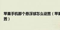 蘋果手機那個懸浮球怎么設置(蘋果手機屏幕懸浮球怎么設置)