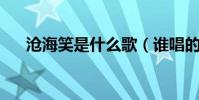 滄海笑是什么歌(誰唱的 歌詞是什么)