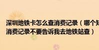 深圳地鐵卡怎么查消費記錄(哪個知道深圳通在網上怎么查消費記錄不要告訴我去地鐵站查)
