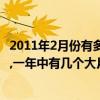 2011年2月份有多少天全年有多少天（2012年全年有多少天,一年中有幾個大月,幾個小月）