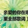 親愛的你在哪里全集劇情介紹（親愛的你在哪里全部歌詞）