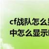 cf戰隊怎么顯示徽標（CF戰隊的隊徽在游戲中怎么顯示啊）