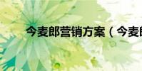 今麥郎營銷方案(今麥郎營銷系統)