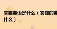 霧霾英語是什么(霧霾的英文最正規的英文是什么)