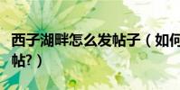西子湖畔怎么發帖子(如何在西子湖畔網站發帖?)