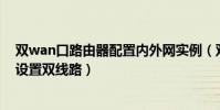 雙wan口路由器配置內外網實例(雙WAN口的路由器如何設置雙線路)