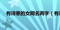 有詩意的女網名兩字(有詩意的女網名)