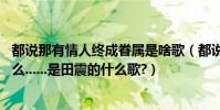 都說那有情人終成眷屬是啥歌(都說那有情人終成眷屬,為什么......是田震的什么歌?)