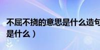 不屈不撓的意思是什么造句(不屈不撓的意思是什么)