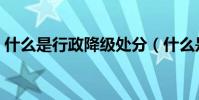 什么是行政降級處分(什么是行政降級處分)
