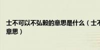 士不可以不弘毅的意思是什么(士不可以不弘毅的弘毅什么意思)