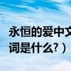 永恒的愛中文歌詞（歌曲愛是永恒國語版的歌詞是什么?）