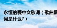 永恒的愛中文歌詞(歌曲愛是永恒國語版的歌詞是什么?)
