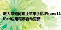 教大家如何阻止蘋果手機iPhone11 Pro iPhone和平板電腦iPad應用程序自動更新