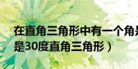在直角三角形中有一個角是30度(有一個角是30度直角三角形)