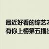 最近好看的綜藝2020 排行榜（2020綜藝節目排行榜：青春有你上榜第五播出最早）