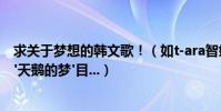 求關于夢想的韓文歌!(如t-ara智妍的'一天一天'仁順伊的'天鵝的夢'目...)